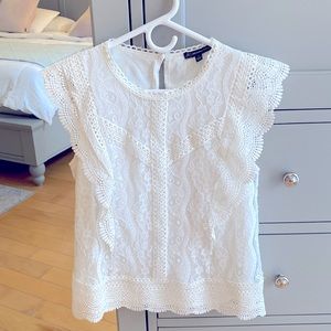 Adrianna Papell Lace White Top.